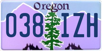 OR license plate 038IZH