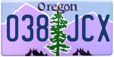 OR license plate 038JCX