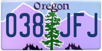 OR license plate 038JFJ
