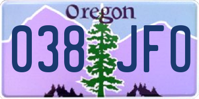 OR license plate 038JFO