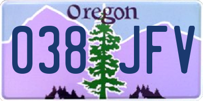 OR license plate 038JFV