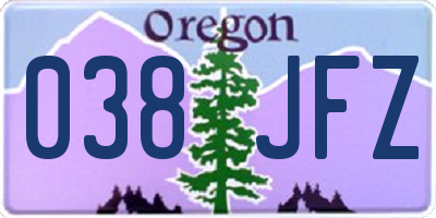 OR license plate 038JFZ