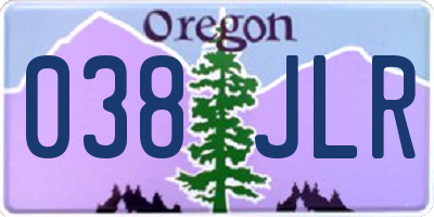 OR license plate 038JLR