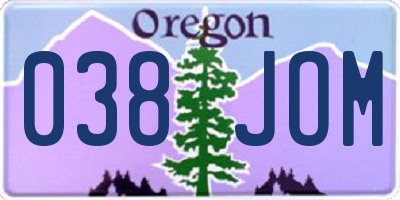 OR license plate 038JOM
