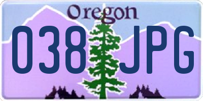 OR license plate 038JPG
