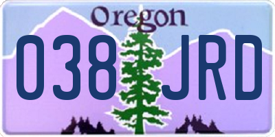OR license plate 038JRD
