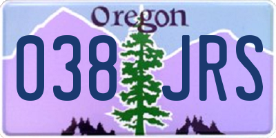 OR license plate 038JRS