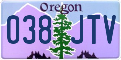 OR license plate 038JTV