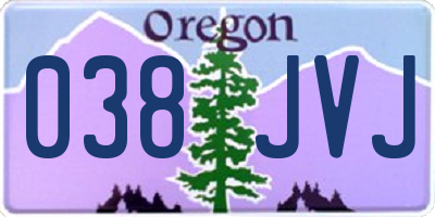 OR license plate 038JVJ