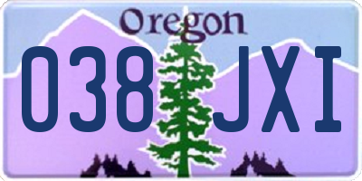 OR license plate 038JXI