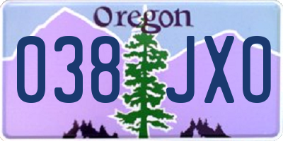 OR license plate 038JXO