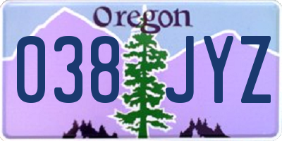 OR license plate 038JYZ