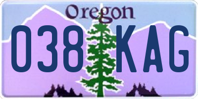 OR license plate 038KAG