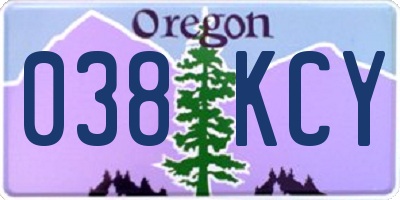 OR license plate 038KCY