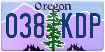 OR license plate 038KDP