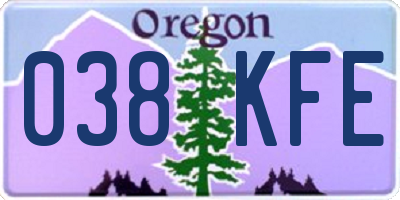 OR license plate 038KFE
