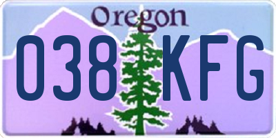 OR license plate 038KFG