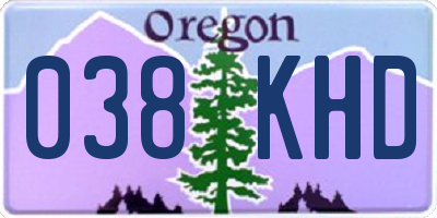 OR license plate 038KHD