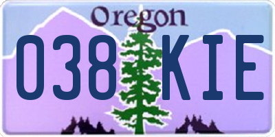 OR license plate 038KIE