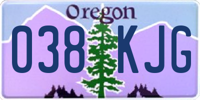 OR license plate 038KJG