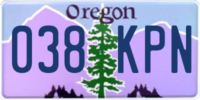 OR license plate 038KPN