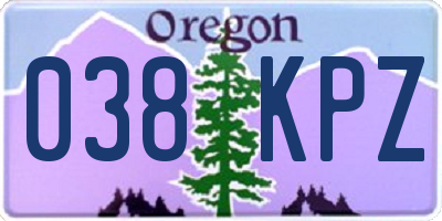 OR license plate 038KPZ