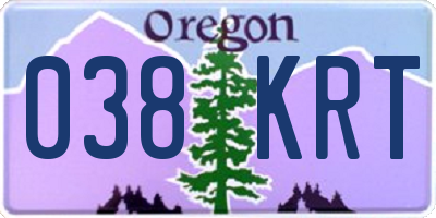 OR license plate 038KRT