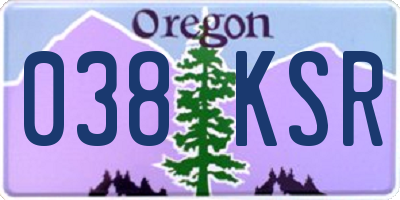 OR license plate 038KSR