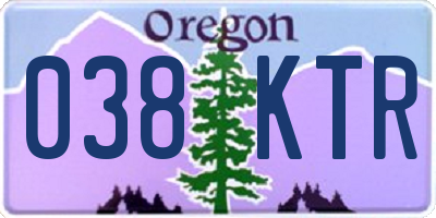 OR license plate 038KTR