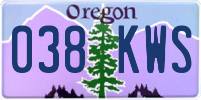 OR license plate 038KWS