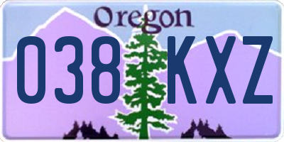 OR license plate 038KXZ