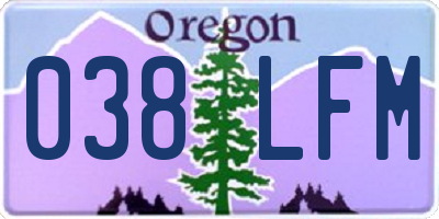 OR license plate 038LFM