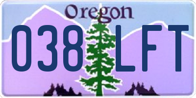 OR license plate 038LFT