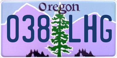 OR license plate 038LHG