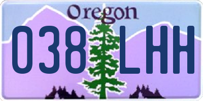 OR license plate 038LHH
