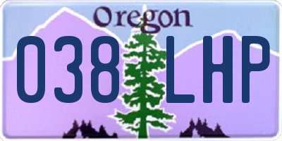 OR license plate 038LHP