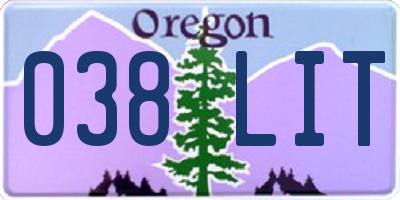 OR license plate 038LIT