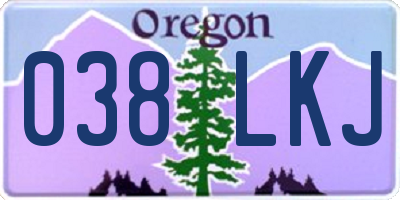 OR license plate 038LKJ