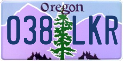 OR license plate 038LKR