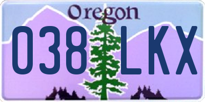 OR license plate 038LKX