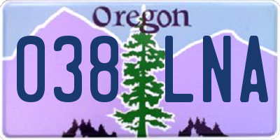 OR license plate 038LNA