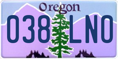 OR license plate 038LNO