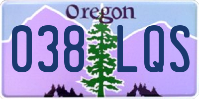 OR license plate 038LQS