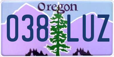 OR license plate 038LUZ
