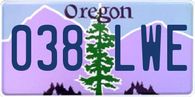OR license plate 038LWE