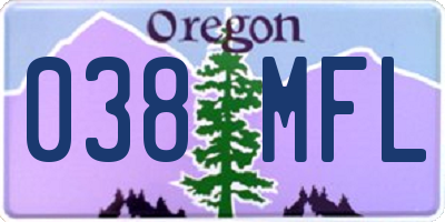 OR license plate 038MFL