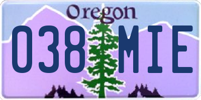 OR license plate 038MIE