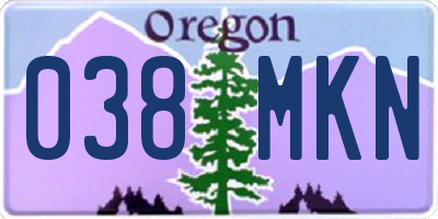 OR license plate 038MKN