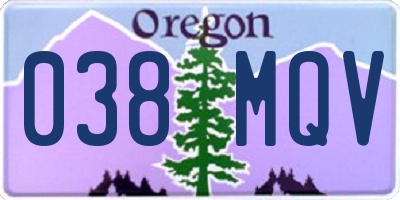 OR license plate 038MQV