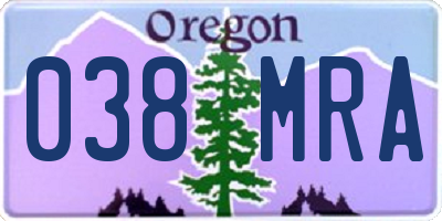 OR license plate 038MRA